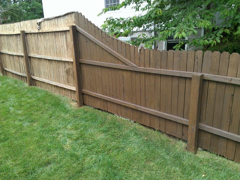 Fence staining,power washed first then stained.